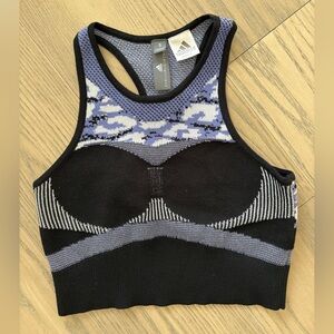 Adidas by Stella McCartney Black and Blue Crop Top